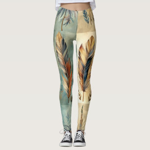Legging Aztec Penas Tribais Medicina Stick