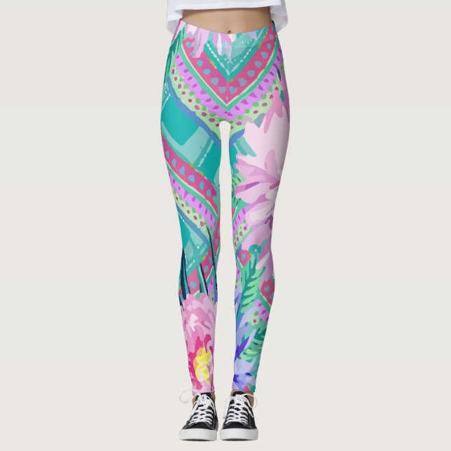 Legging Aztec Tribal Impressão (Frente)