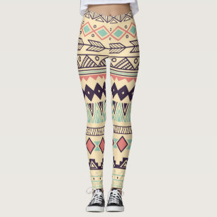 Legging Aztec Tribal Stripes: Ilustração Vintage