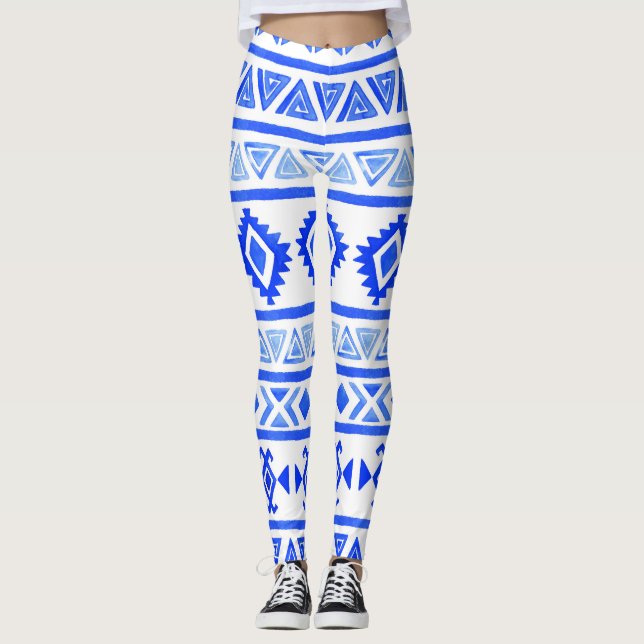 Legging Aztec, um padrão geométrico. (Frente)