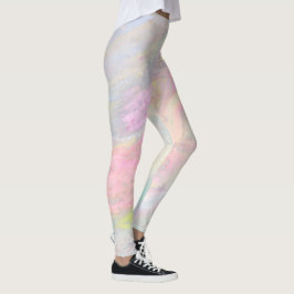 Legging Azuis iridescentes de mármore Swirly dos rosa