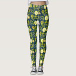 Legging Azul-amarelo-amarelo-limão-limão-limão-doce<br><div class="desc">Arte de rabo de limão doce de verão doce. Esta design fará você e sua casa únicos e bonitos</div>