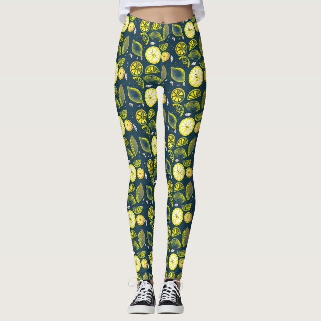 Legging Azul-amarelo-amarelo-limão-limão-limão-doce (Frente)