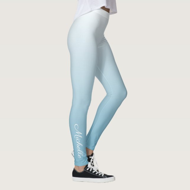 Legging Azul-anjo verde personalizado (Direita)
