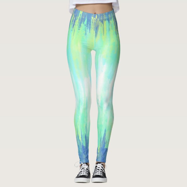 Legging Azul-aqua-branco Tie Dye (Frente)