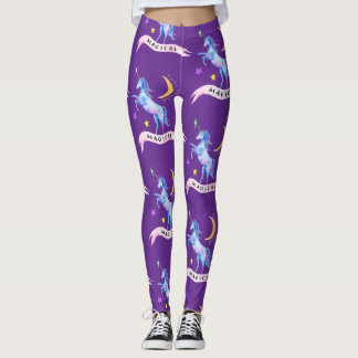 Legging Azul-aquarela Unicorn