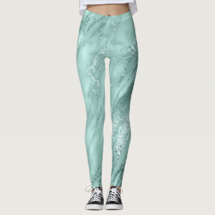 Legging Azul aquático da cerceta abstrata mínima de