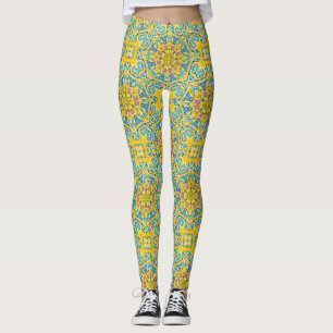 Legging Azul árabe Dourado