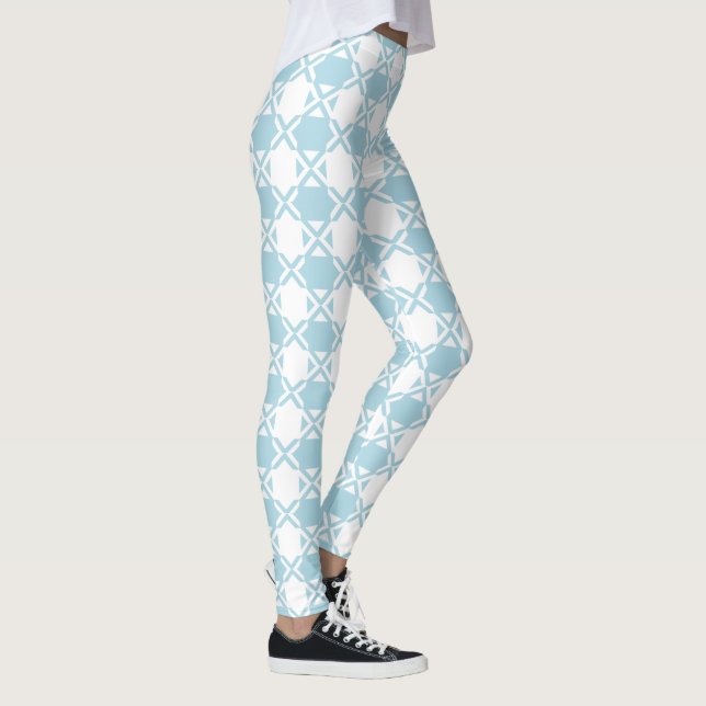 Legging Azul-bebê claro e Pastel branco Gingham Xs (Direita)