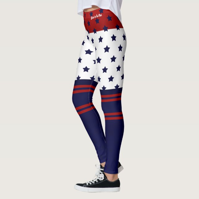 Legging Azul-branco e Design azul Patriótico (Esquerda)