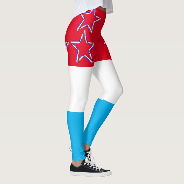 Legging Azul branco vermelho (Direita)