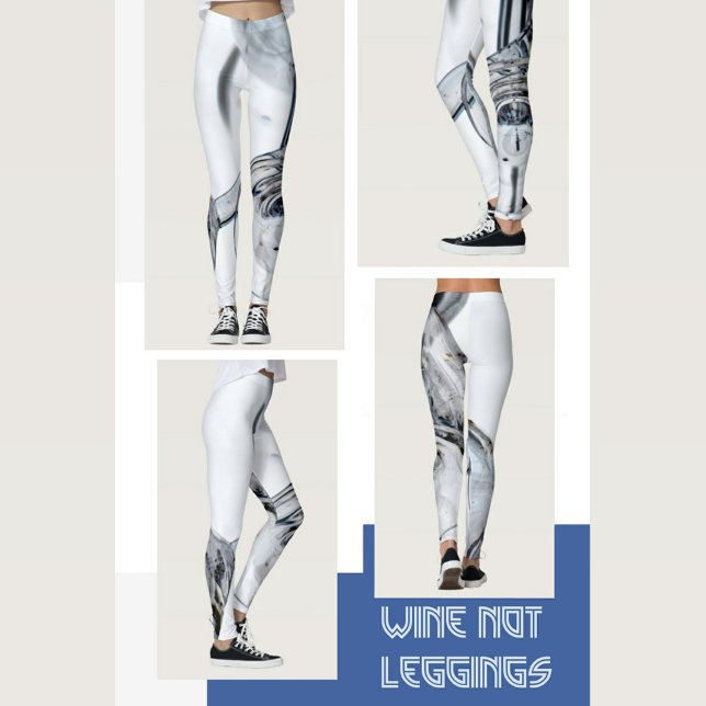 Legging Azul Cinza e Branco Abstrato Giratório (Criador carregado)