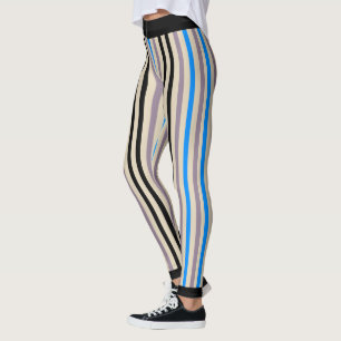 Legging Azul-Cinza Preto com Faixa (personalizado)