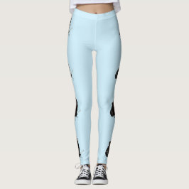 Legging Azul claro com borboletas pretas