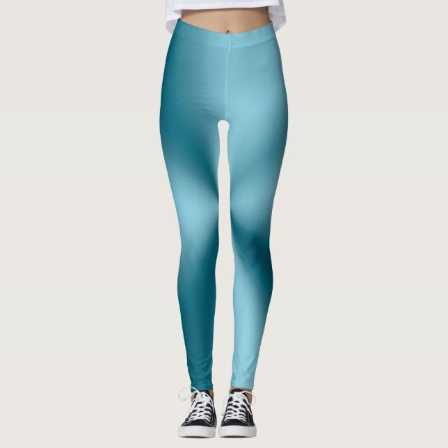 Legging azul claro com legendas azuis escuras (Frente)