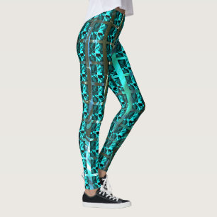 Legging Azul-claro diferente, vertical listrado diferente