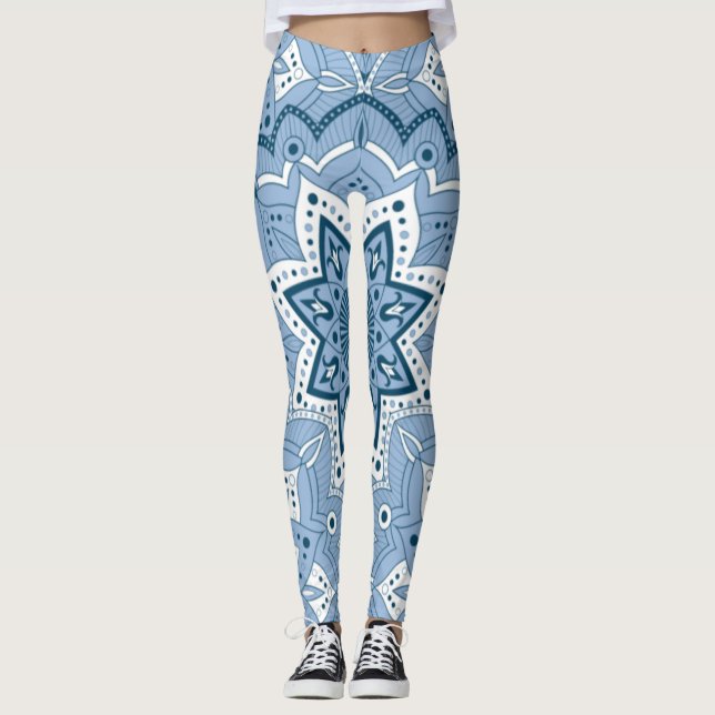 Legging Azul Colorido Islâmico Invisível (Frente)