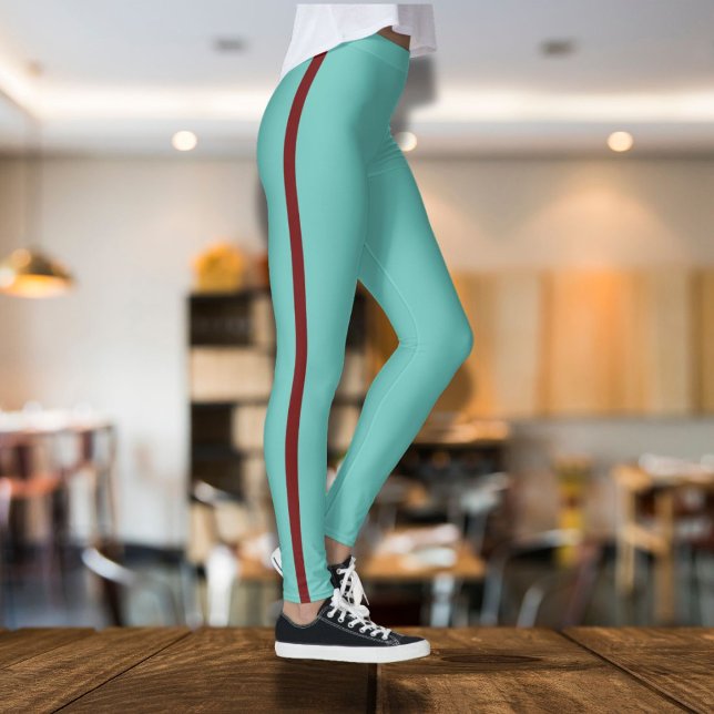 Legging Azul com faixa vermelha escura (Criador carregado)
