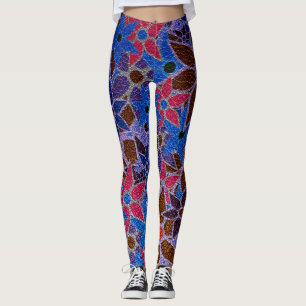 Legging Azul Cor-de-rosa, Floral nº 4