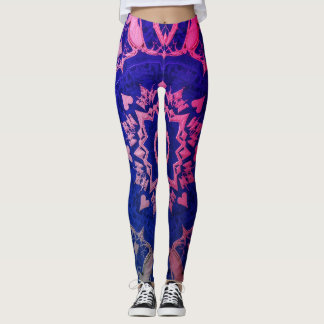 Legging Azul + Cores Vermelhas em Moderno Personalizado El
