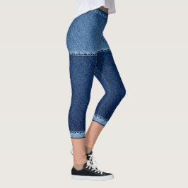 Legging Azul curto denim falso