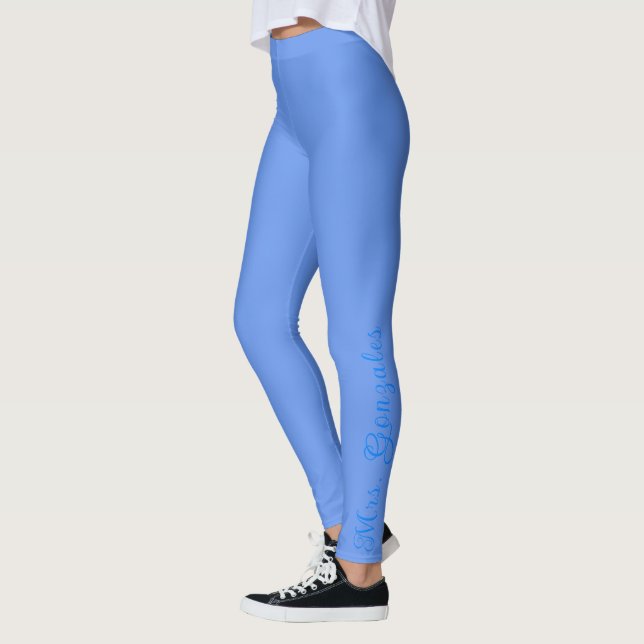 Legging Azul de Centáurea e Caligrafia Everly Azure para F (Esquerda)