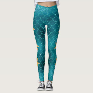 Legging Azul de Escala de Sereia