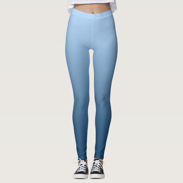 Legging Azul de gradiente neutro e simples (Frente)