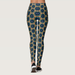Legging Azul e amarelo floral simples