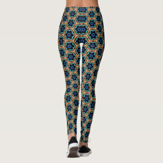Legging Azul e amarelo floral simples