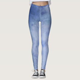 Legging Azul e Branco Aquarela