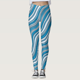 Legging Azul e branco, pernas