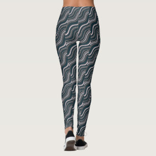 Legging Azul e Cinza Russo das Mulheres Modernas