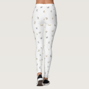 Legging Azul e Crème Borboletas Encantando a Fauna