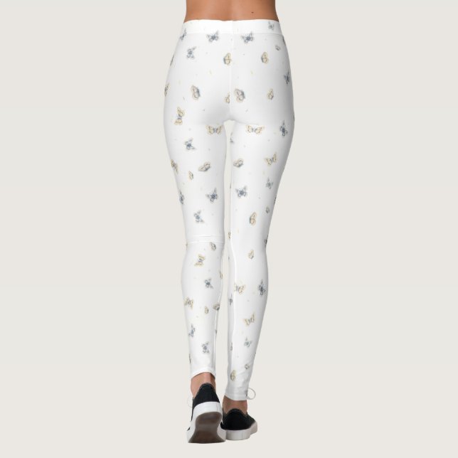 Legging Azul e Crème Borboletas Encantando a Fauna (Verso)