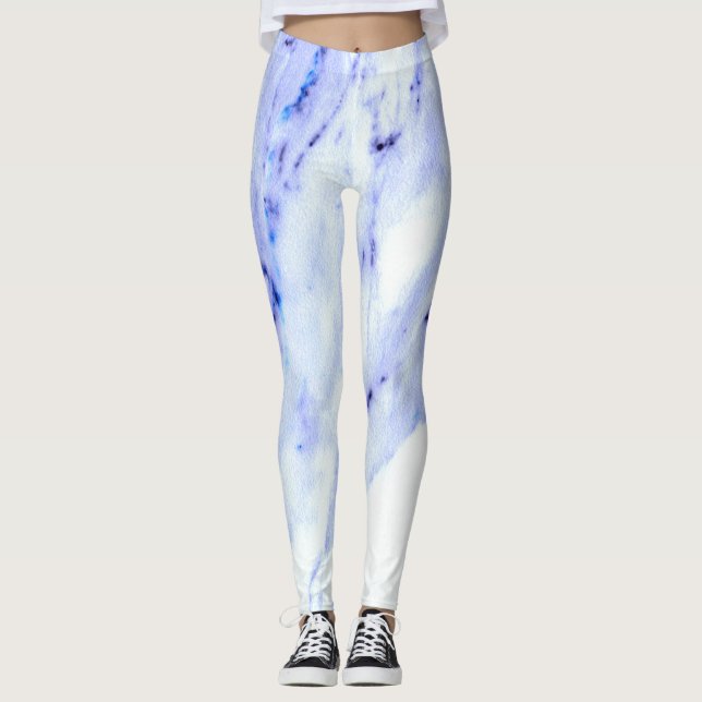Legging Azul e mármore branco (Frente)
