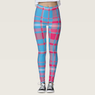 Legging Azul e vermelho do Tartan