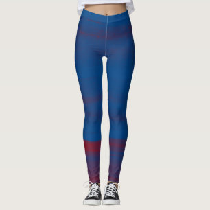 Legging Azul e vermelho listados