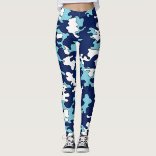 Legging Azul em caneleiras azuis de Camo