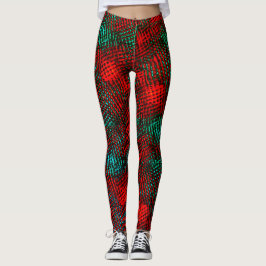 Legging Azul esbranquiçado, vermelho e esverdeado