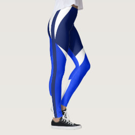 Legging Azul Escuro, Branco, Azul, Exercício, Dança, Confo