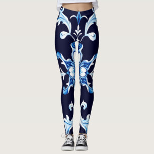 legging azul flor de blossom