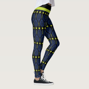 Legging 🎾 azul horizontal, verde, tênis preto 🎾