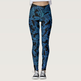 Legging Azul, impressão da forma, teste padrão