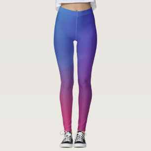Legging Azul liso ao inclinação vermelho de Ombre