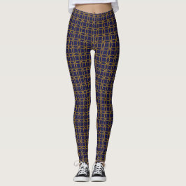 Legging Azul Marinho Náutico e Corda Dourada, Padrão