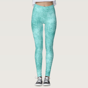 Legging Azul Mint Mar Verde Coral Textura