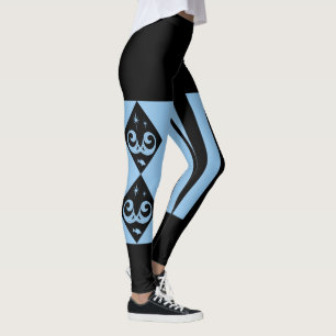 Legging Azul, Oceano Negro e Estrelas Harlequin Design Leg