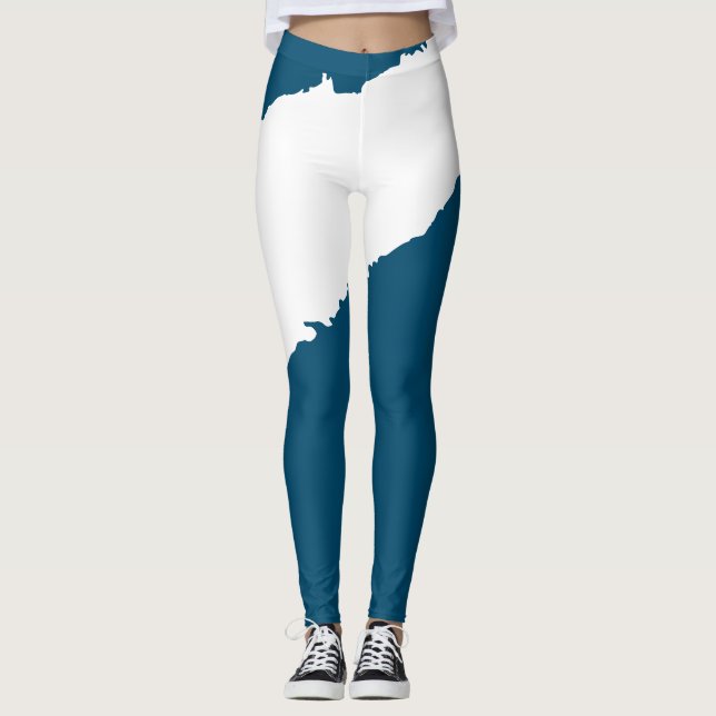 Legging Azul Onda Onda Estampada (Frente)