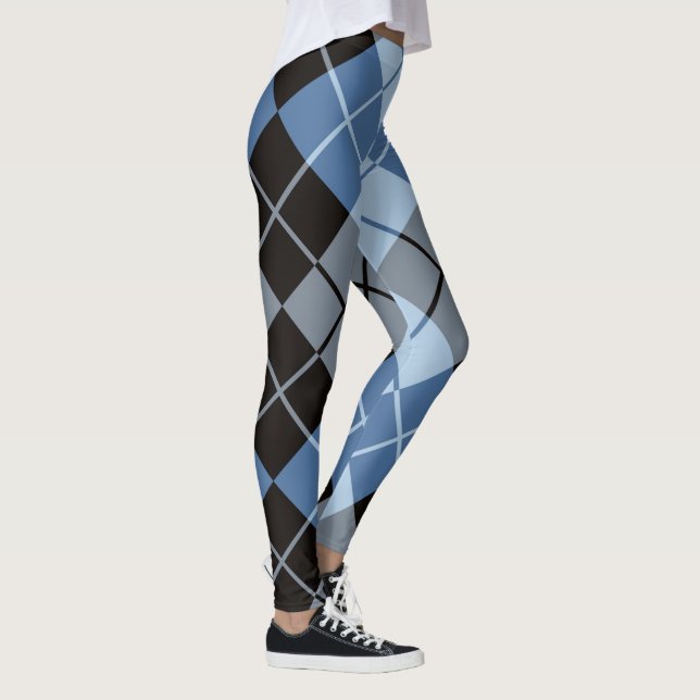 Legging Azul Preto Argyle (Direita)